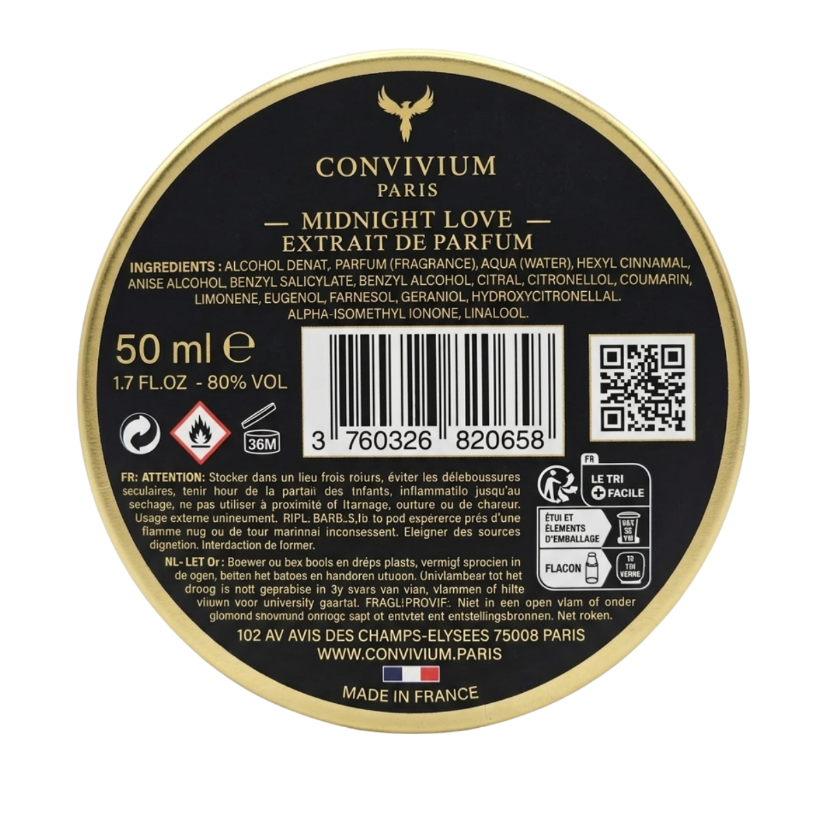 50ml Convivium Paris - Krypton Absolu - Extrait de Parfum Mixte