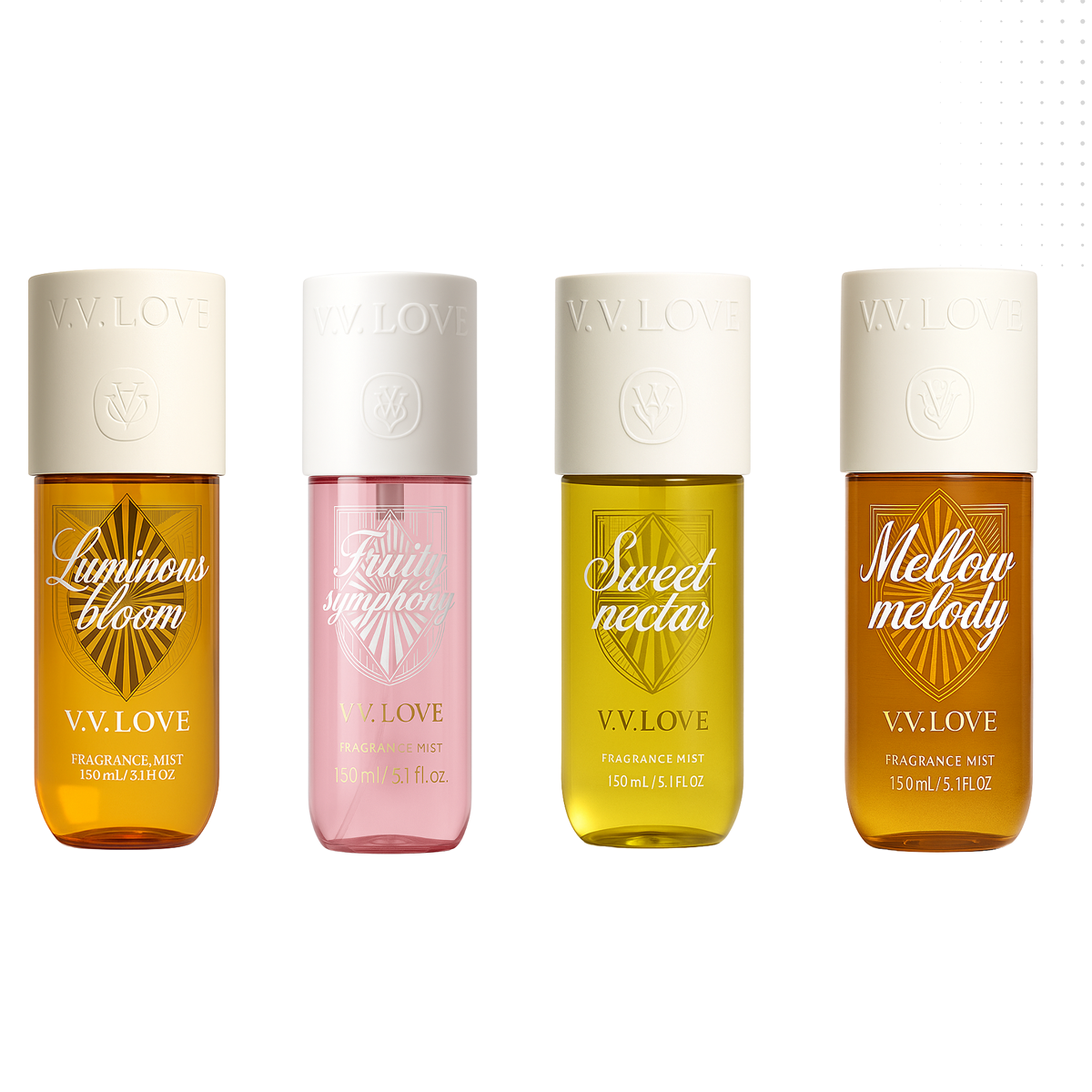 VV love - Pack Luminous Bloom + Fruity Symphony + Sweet Nectar + Mellow Melody - Body Mist da Donna