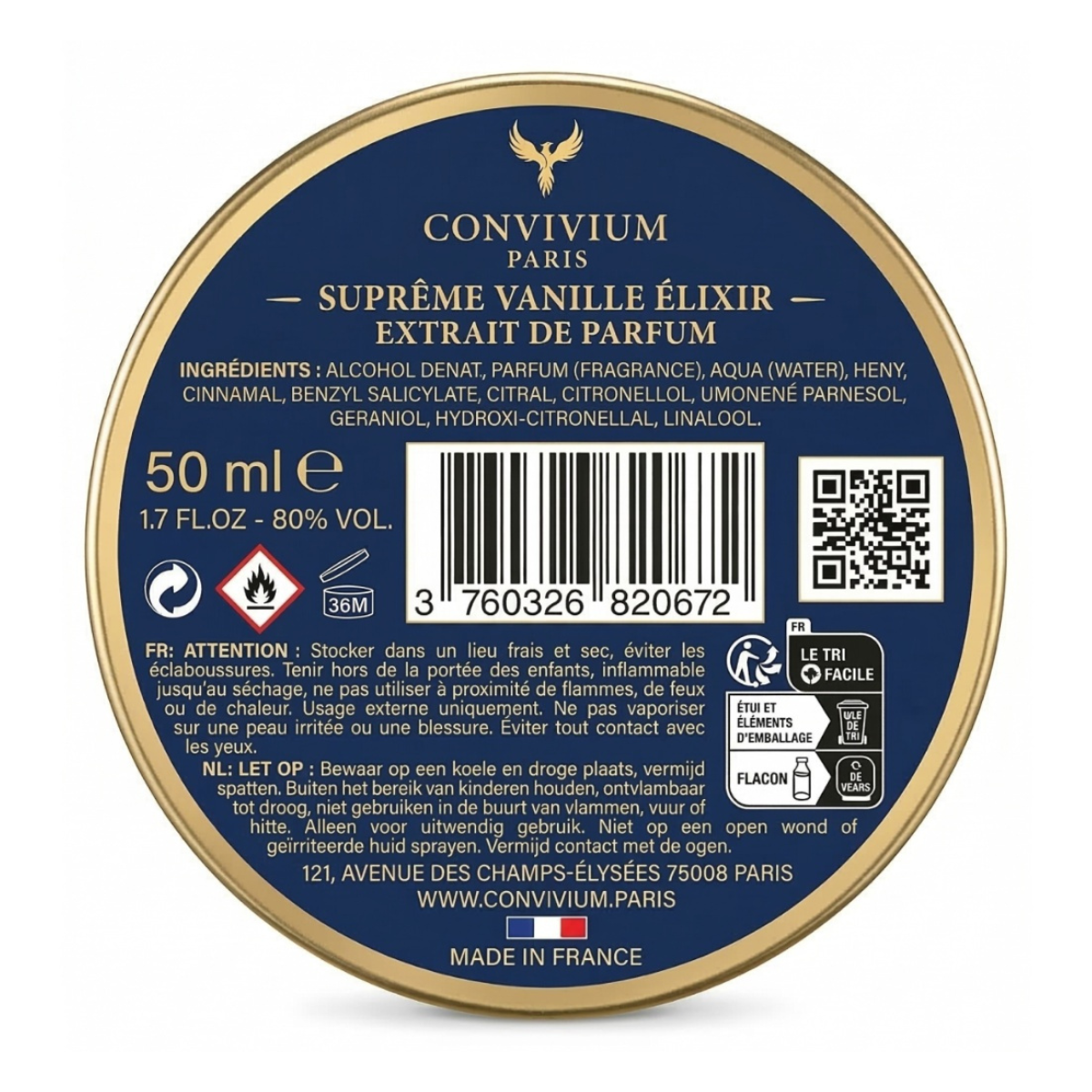 50ml Convivium Paris - Bellucini - Extrait de Parfum Mixte
