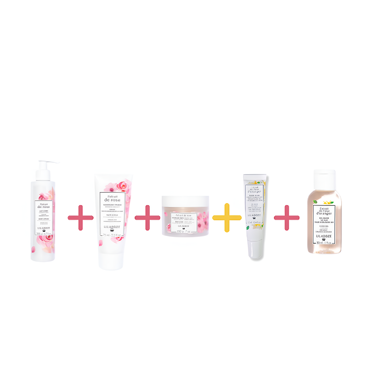 Lilaroze Paris - Pack Latte Corpo Estratto di rose+ Scrub Viso Estratto di rose + Scrub Corpo Estratto di rose + Balsamo Labbra Estratto di Fiori d'Arancio + Gel Main Estratto di Fiori d'Arancio