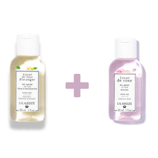 Lilaroze Paris - Pack Gel Mani Detergente Estratto di Fiori d'Arancio + Gel Mani Detergente Estratto di Rose