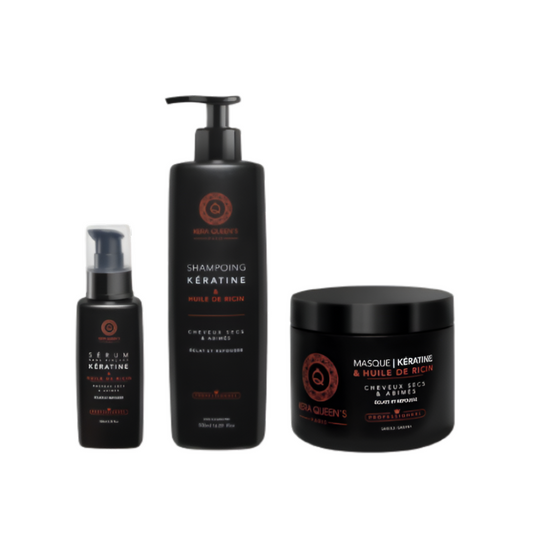 Kera Queen's - Trio Ricin e Cheratina - Shampoo 500ml + Maschera 500ml + Siero 100ml