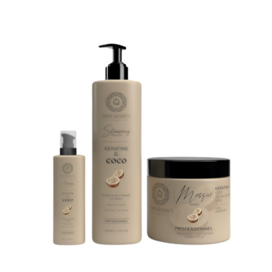 Kera Queen's - Trio Coco e Cheratina - Shampoo 500ml + Maschera 500ml + Siero 100ml