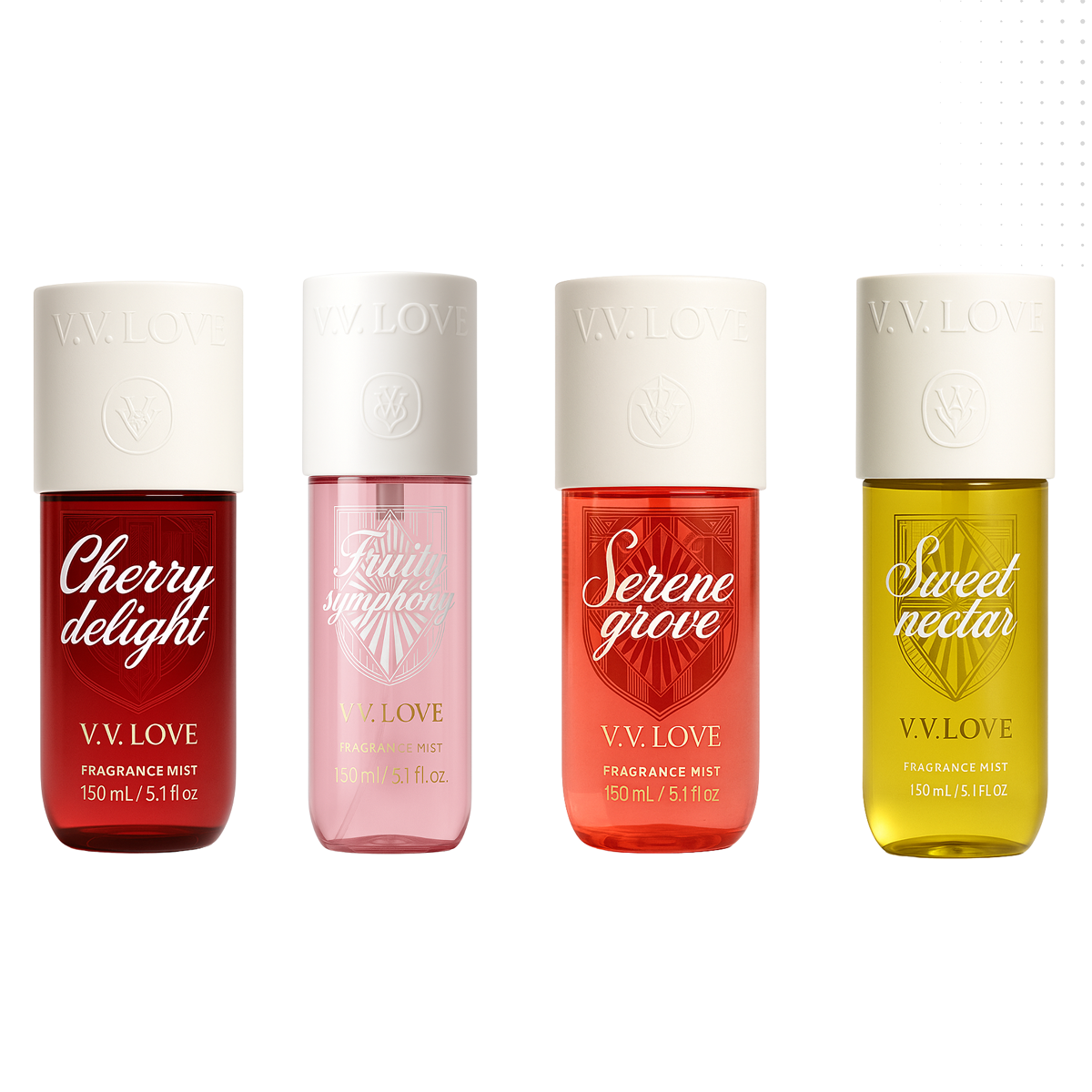 VV love - Pack Cherry Delight + Fruity Symphony + Serene Grove + Sweet Nectar - Body Mist da Donna