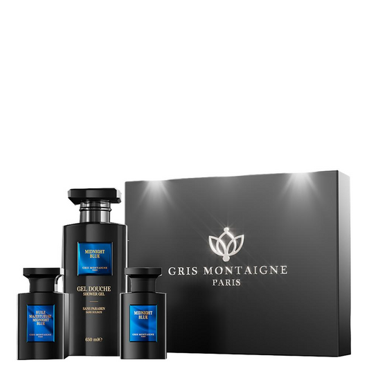 Gris Montaigne - Cofanetto Midnight Blue Gel Doccia 650ml + Parfum 75ml + Olio 75ml