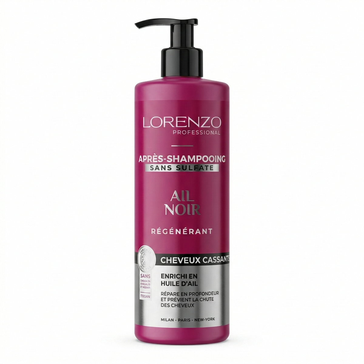 500ml Lorenzo Professional - Ail Noir - Aprés-Shampooing Cheveux Cassants