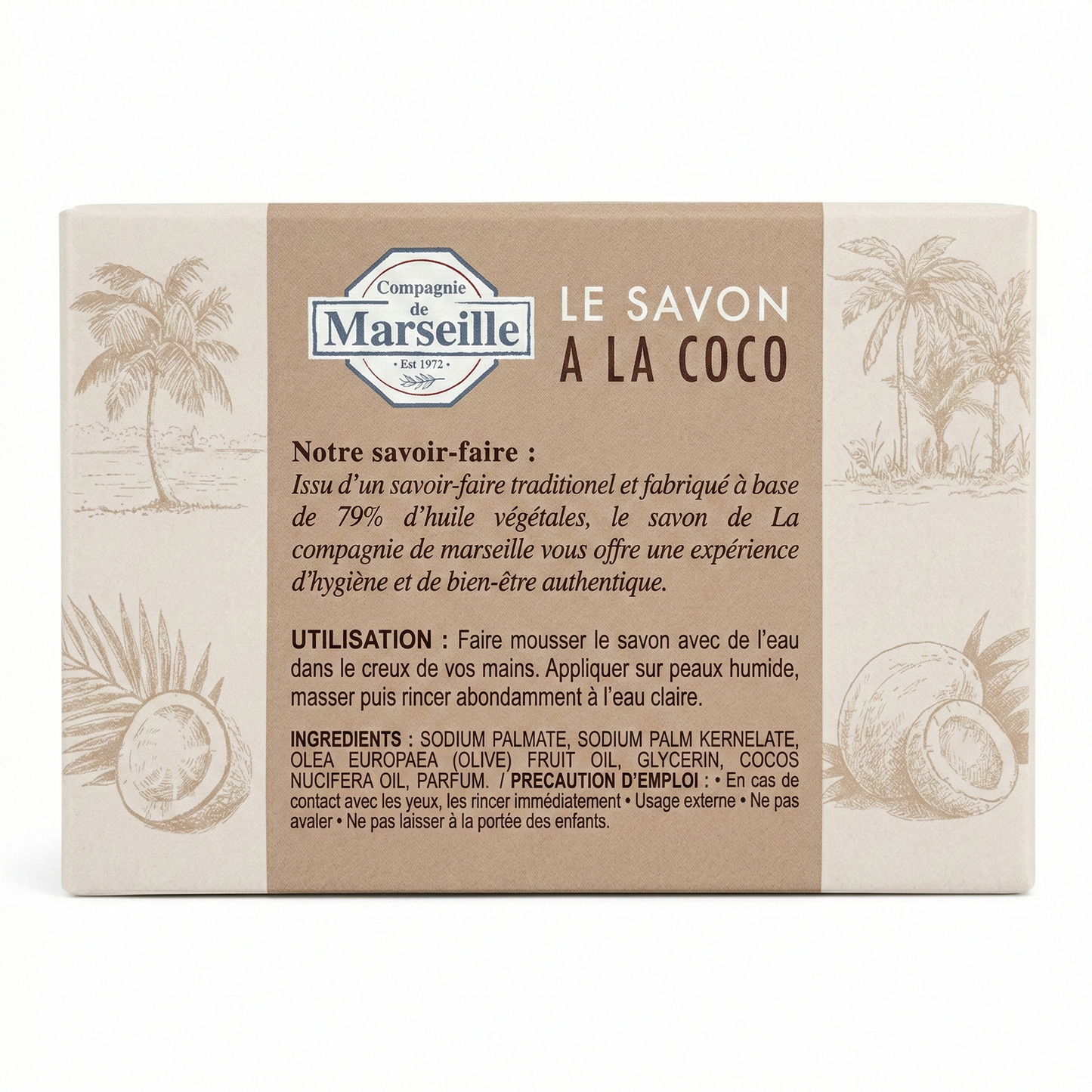 Compagnie de Marseille  - Coco - Savon de Marseille 99% d'Origine Naturelle