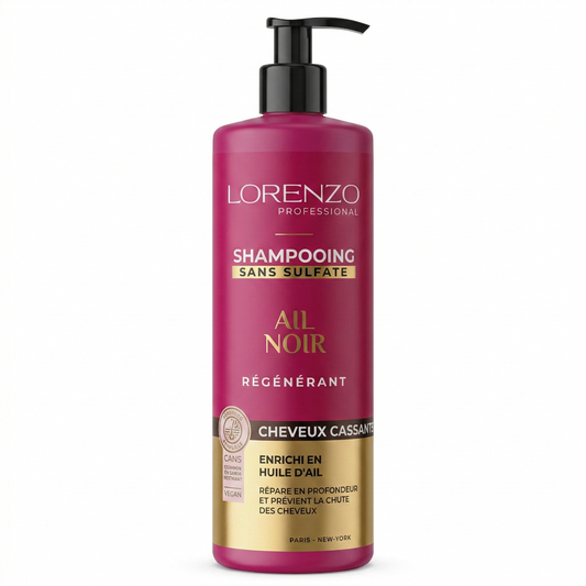 Lorenzo Professional - Shampoo all'Ail Noir Senza Solfati Capelli Cassants
