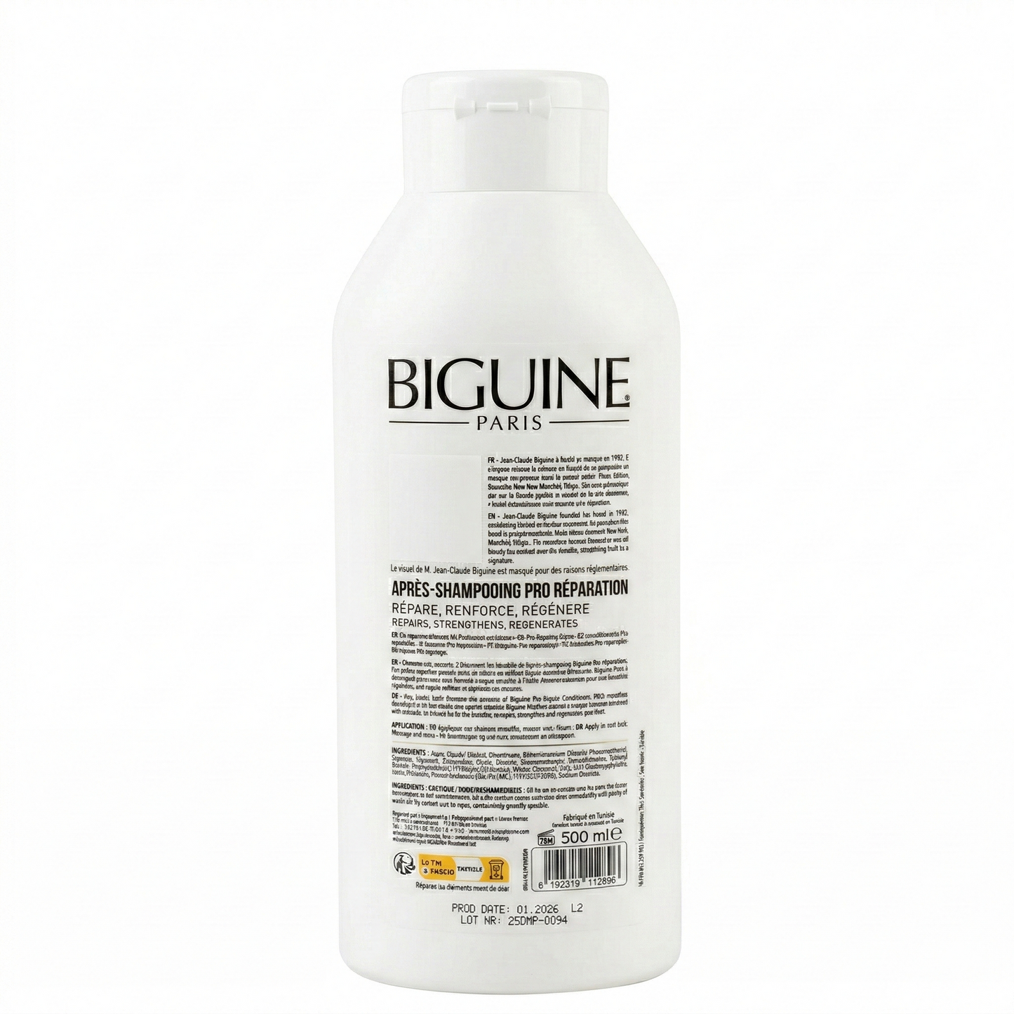 500ml Biguine Paris - Après-Shampooing Pro Réparation Cheveux Secs et Cassants