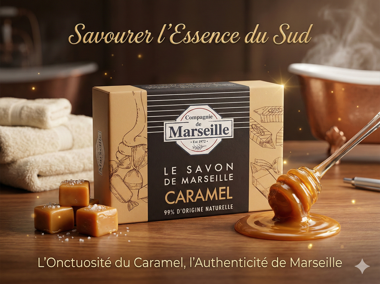 Compagnie de Marseille - Caramel - Savon de Marseille 99% d'Origine Naturelle
