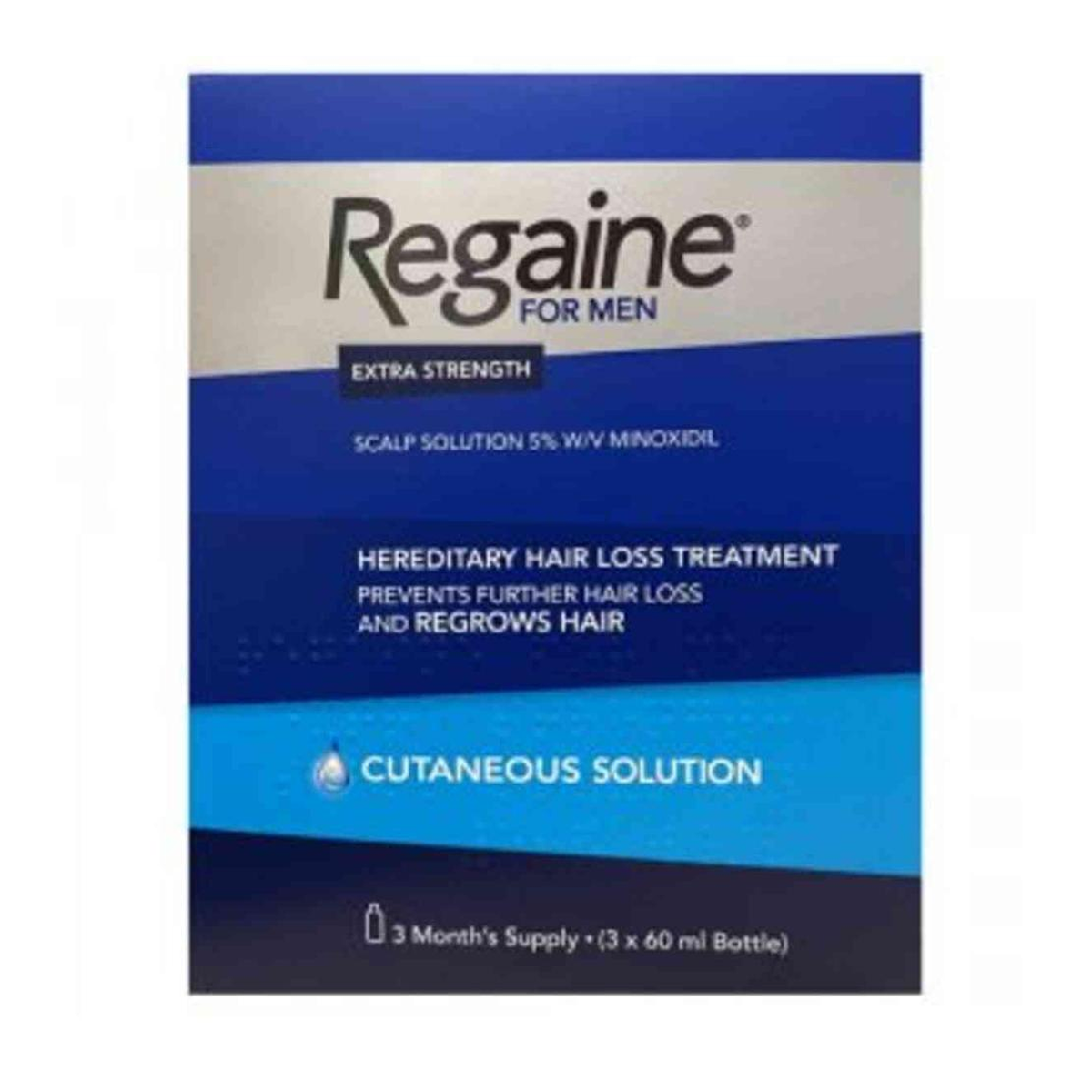 Regaine - Extra Strangth 5% Minoxidil 3mois D'utilisations 3*60ml