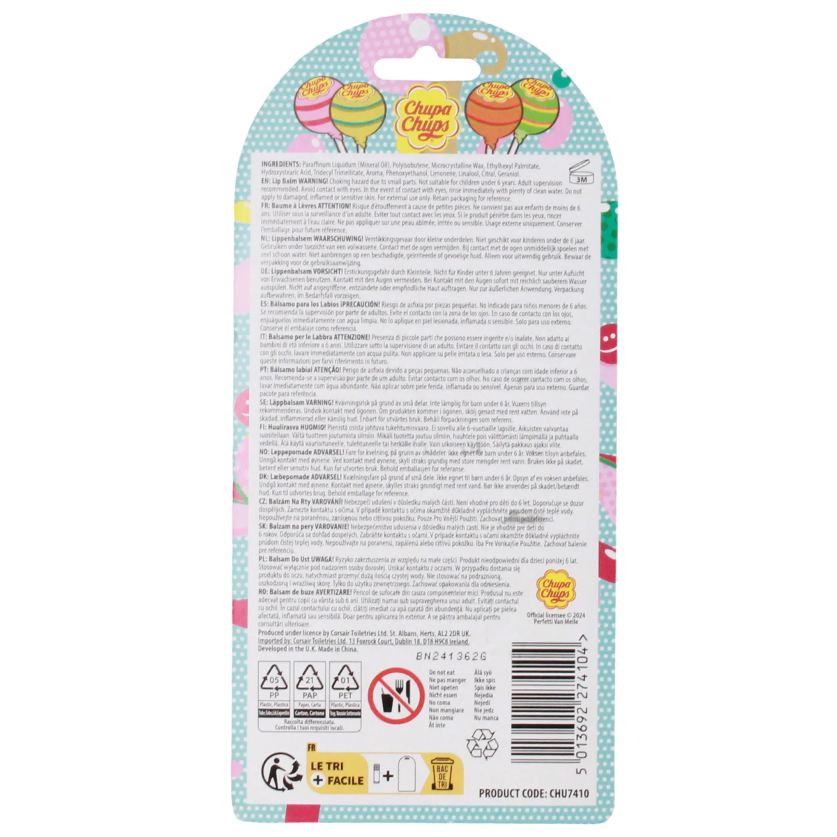 Chupa Chups - Assorti 7 Parfums - Lip Balm