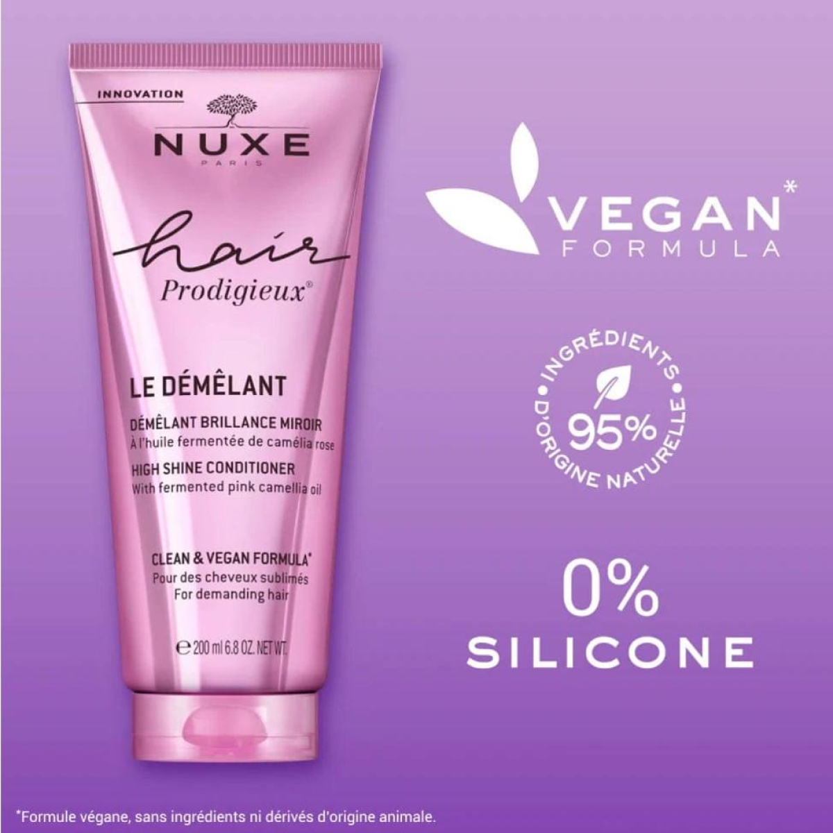 200ml Nuxe - Hair Prodigieux Démêlant Brillance Mirroir Tous Types de Cheveux