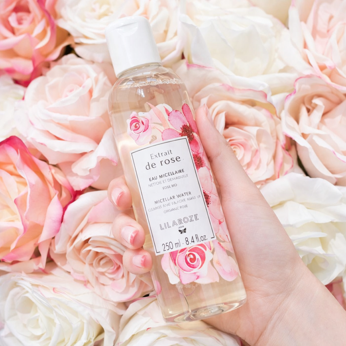 250ml Lilaroze Paris - Eau Micellaire Extrait de Rose Nettoie et Démaquille Bio