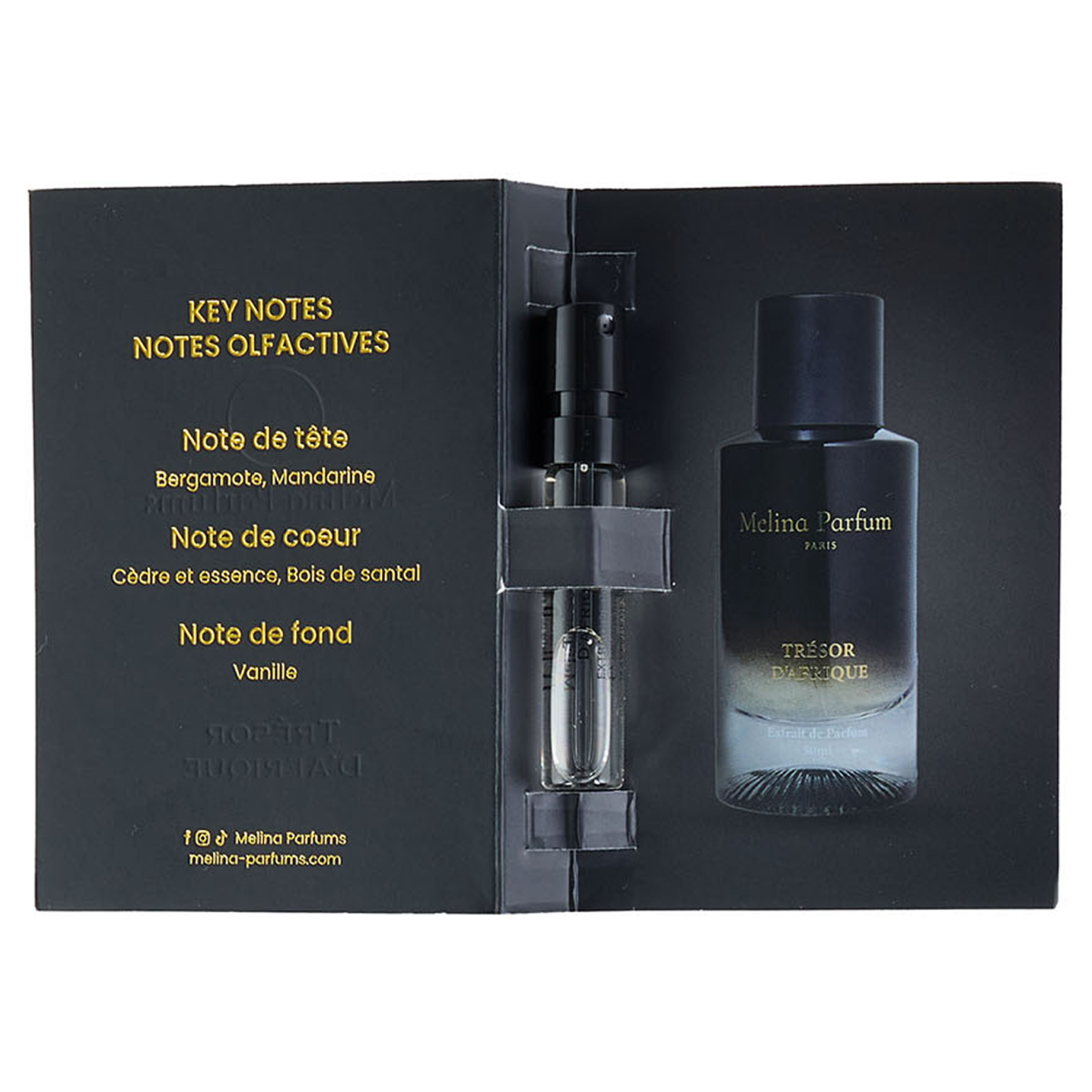 50ml Melina Parfums - Trésor D'afrique - Extrait de Parfum pour homme