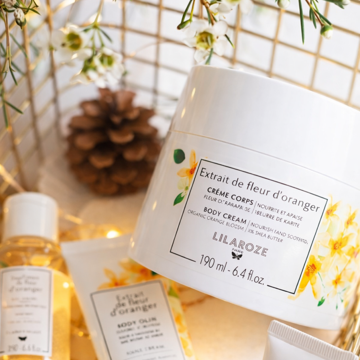 190ml Lilaroze Paris - Crème Corps Extrait de Fleur D'oranger Bio