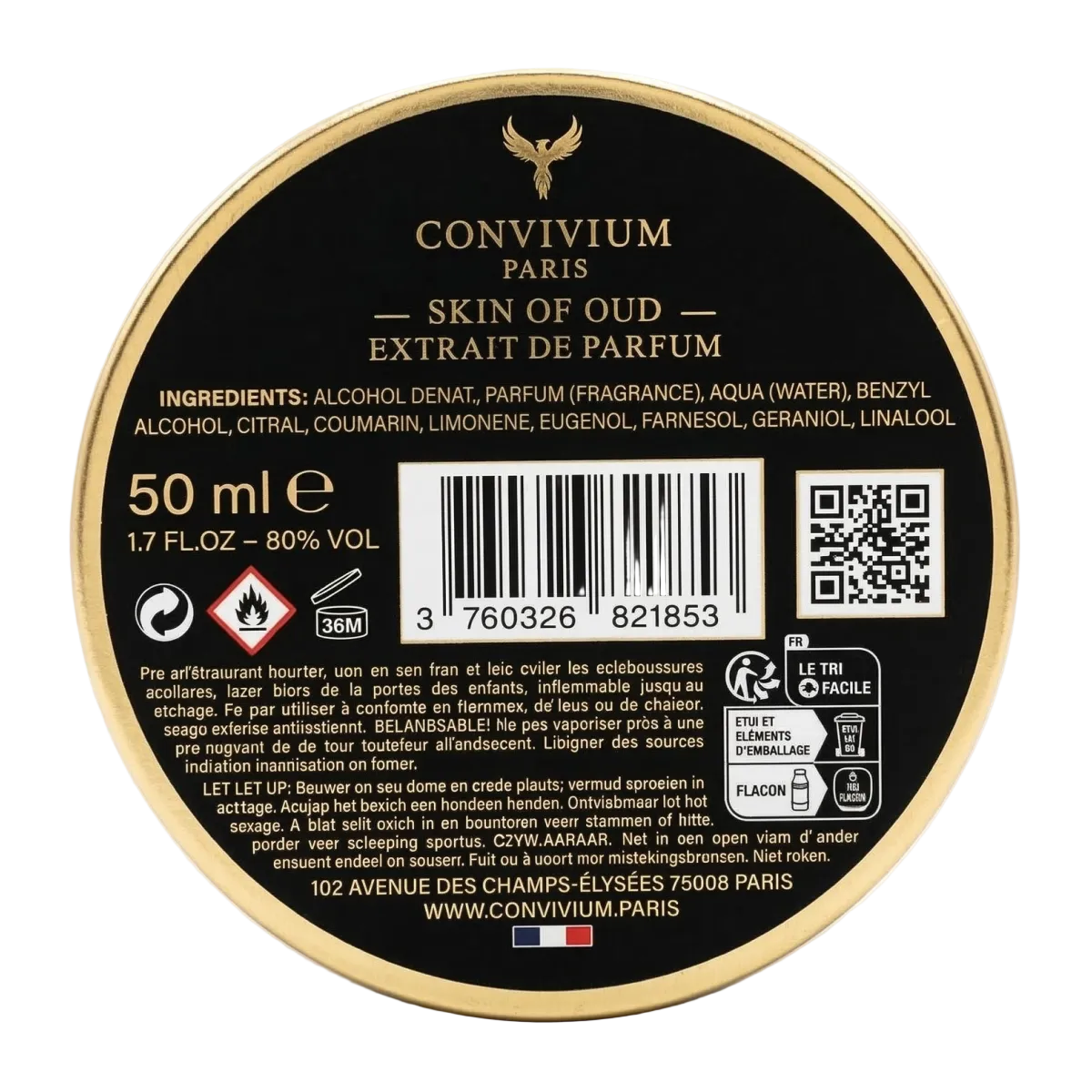 50ml Convivium Paris - Skin of Oud - Extrait de Parfum Mixte