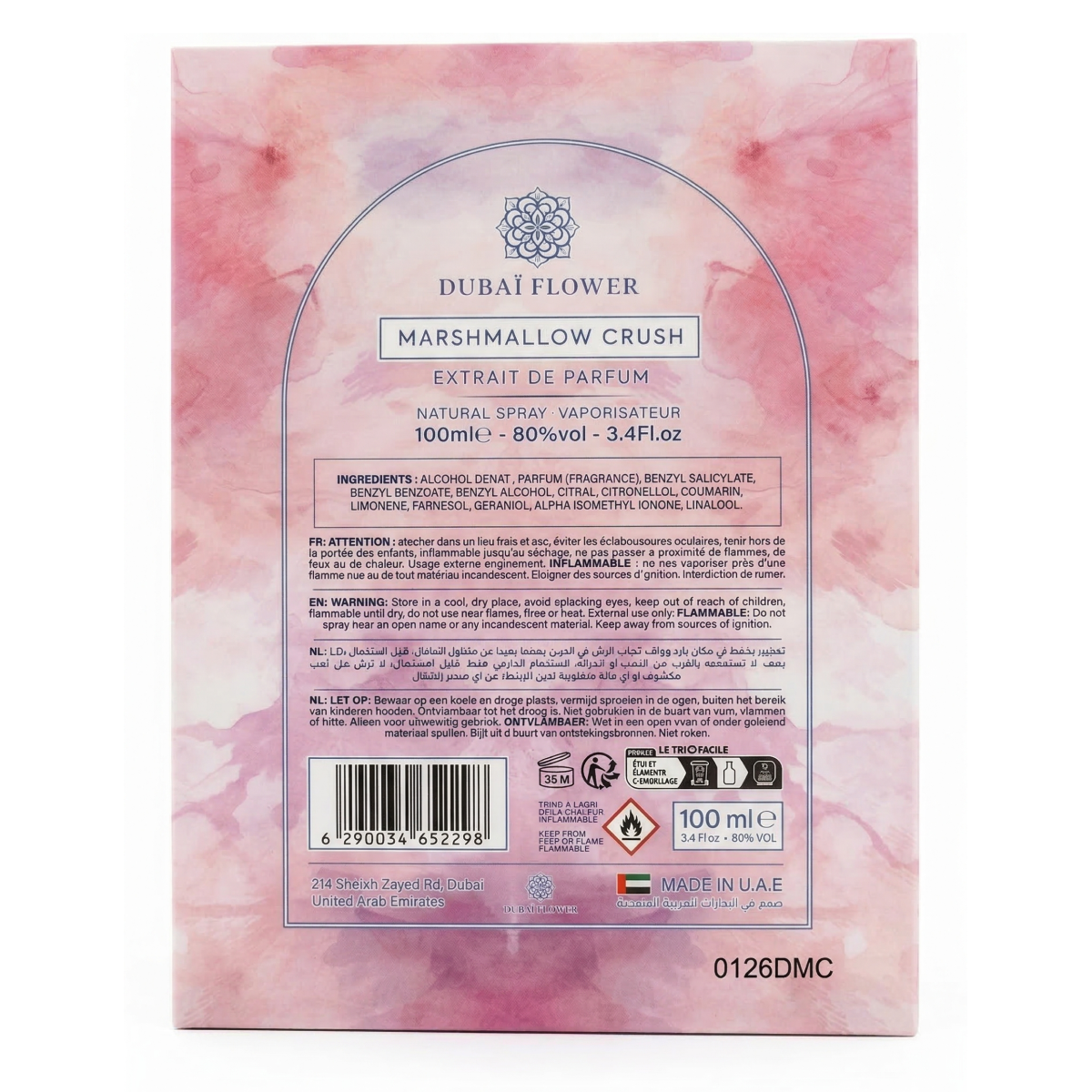 100ml Dubaï Flower - Marshmallow Crush - Extrait de Parfum Mixte