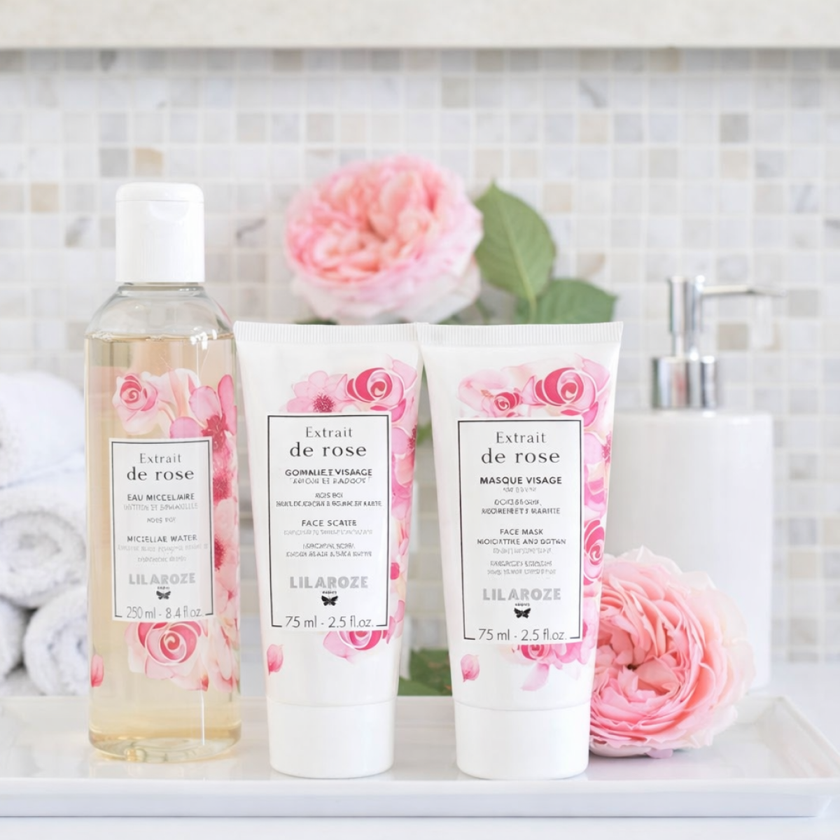 75ml Lilaroze Paris - Masque Visage Extrait de Rose Hydrate et Tonifie