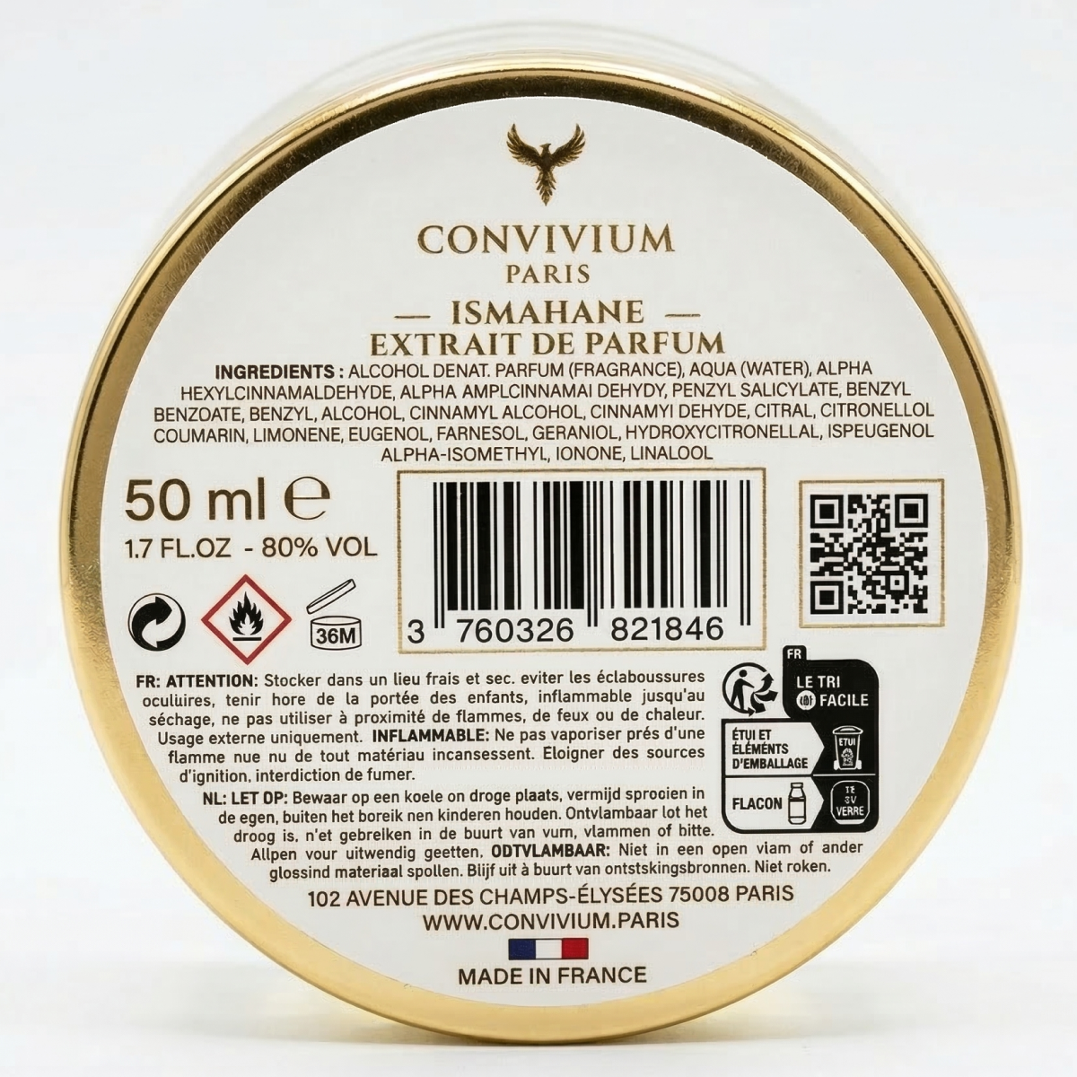 50ml Convivium Paris - Ismahane - Extrait de Parfum Mixte