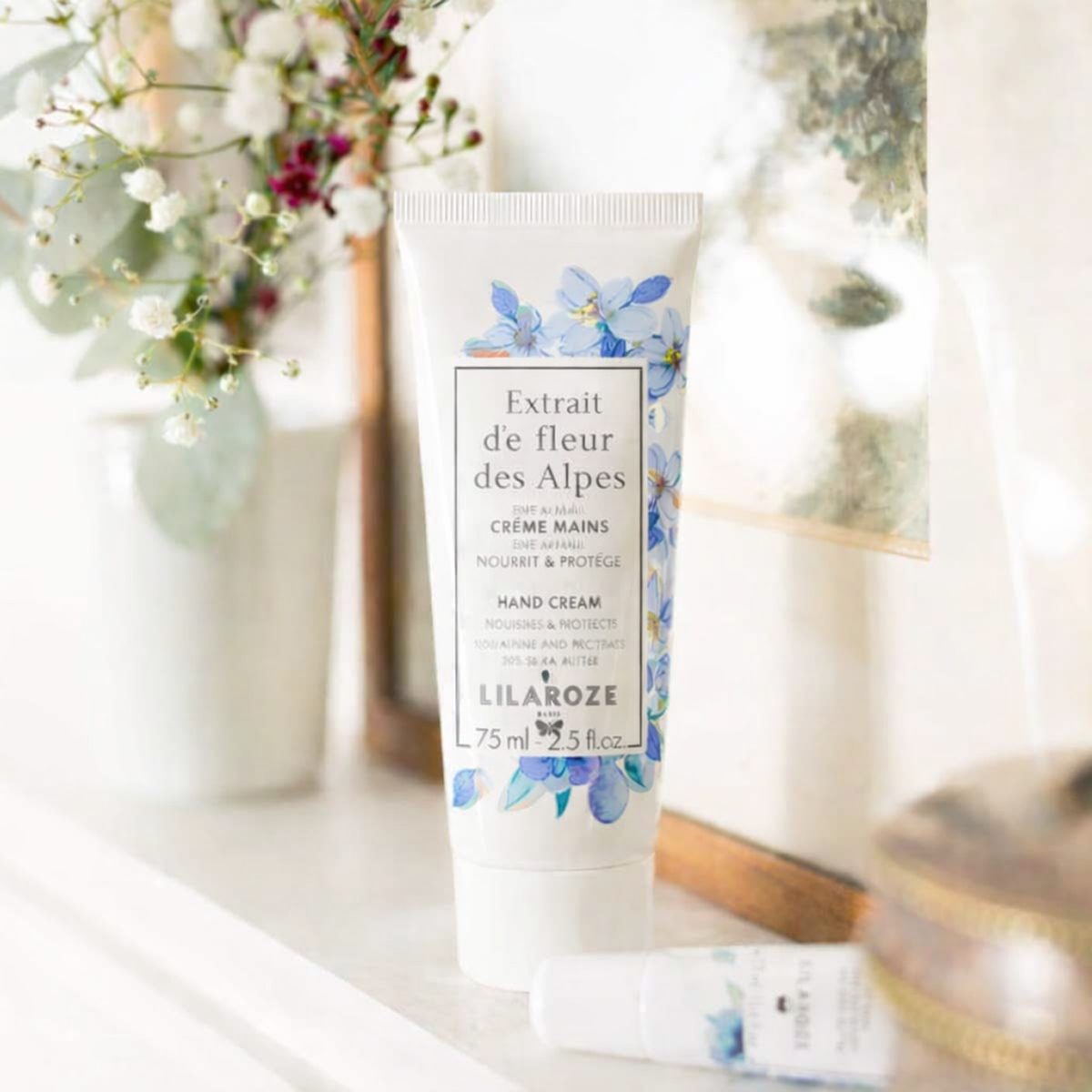 75ml Lilaroze Paris - Crème Mains Extrait de Fleur Des Alpes Nourrit et Protège