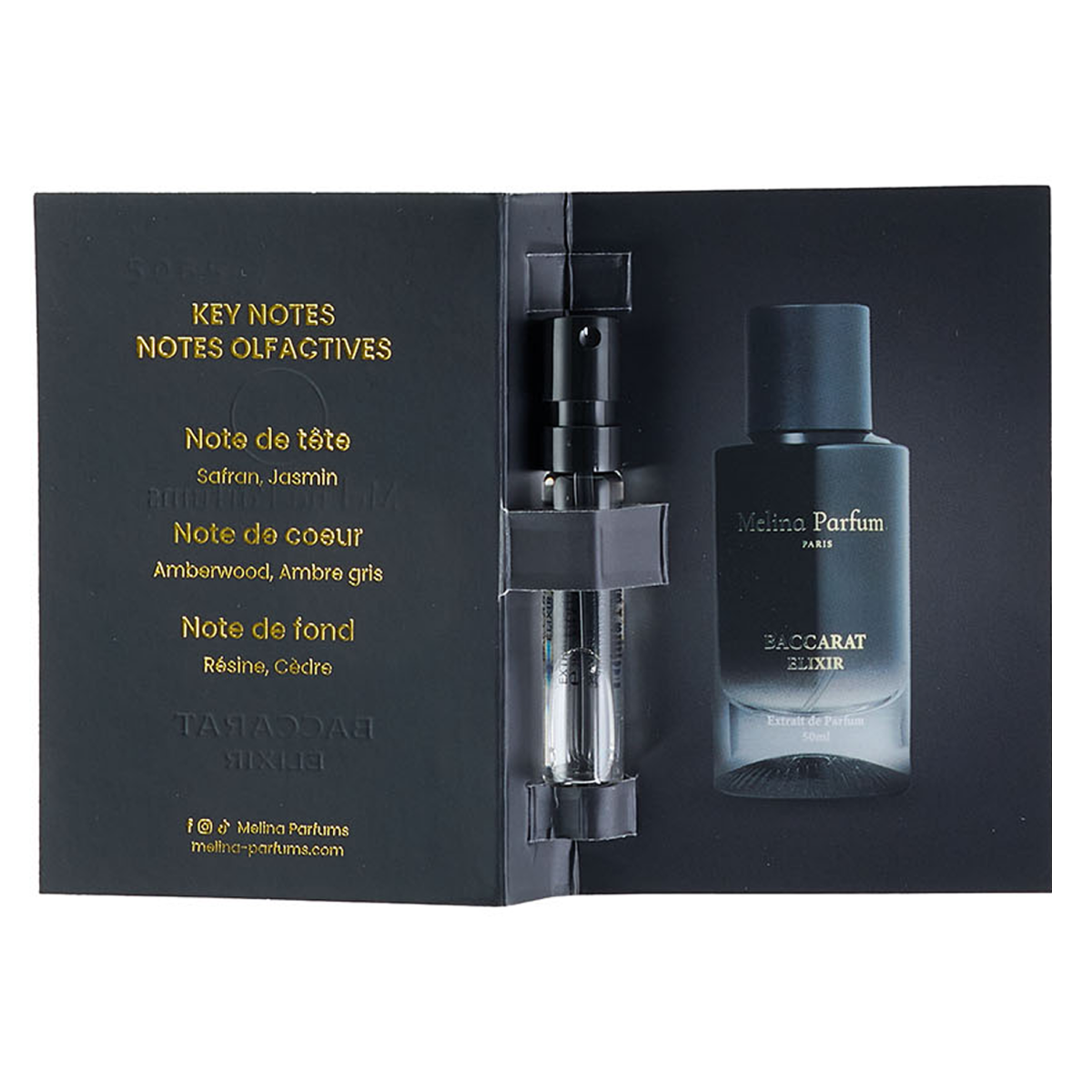 50ml Melina Parfums - Baccarat Elixir - Extrait de Parfum Mixte