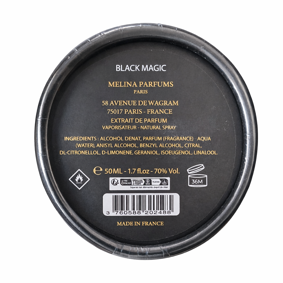 50ml Melina Parfums - Black Magic Aisha - Extrait de Parfum Mixte