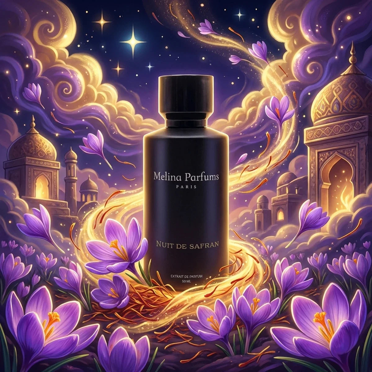 50ml Melina Parfums - Nuit de Safran Édition L’Obsidienne - Extrait de Parfum Mixte