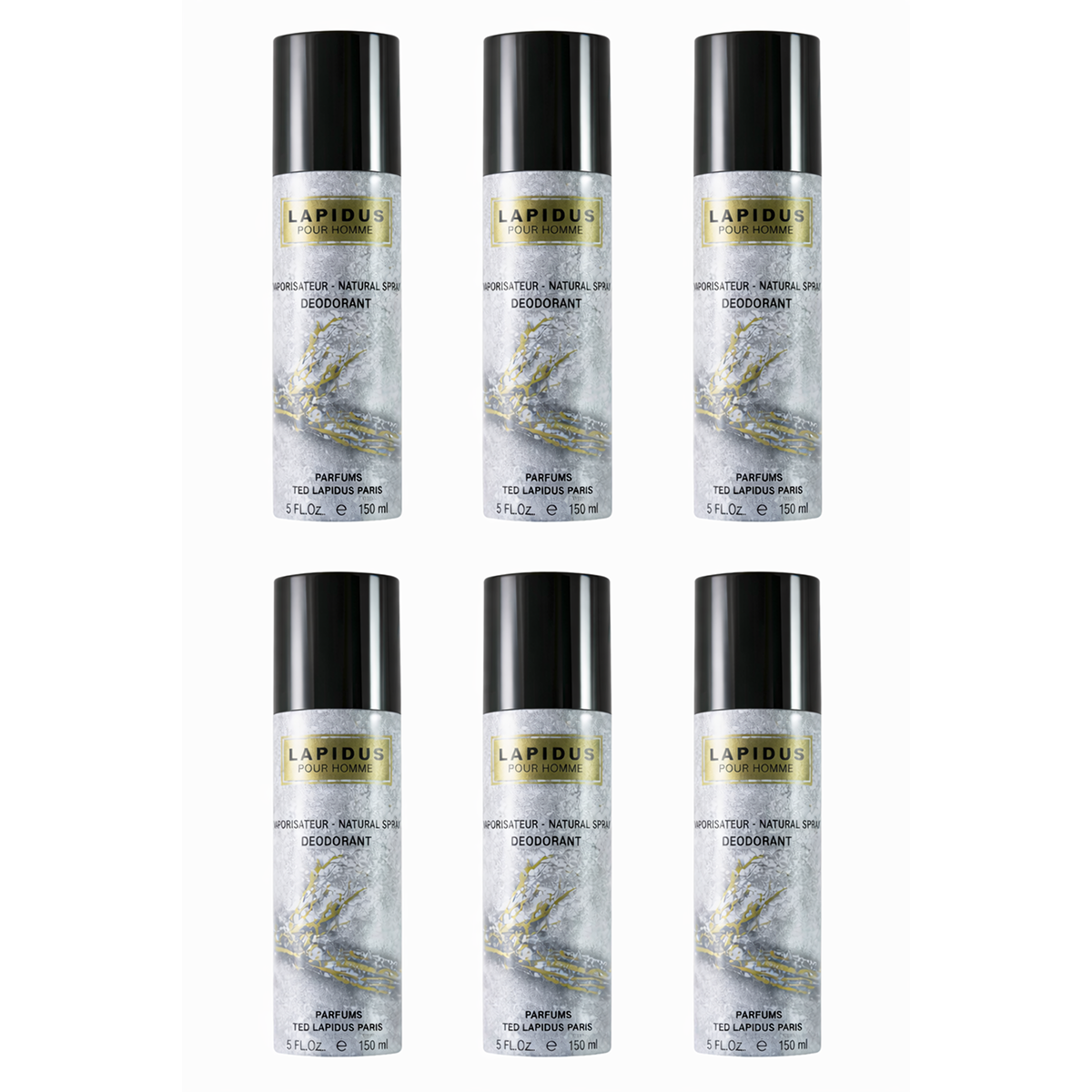 6 * 150ml Ted Lapidus - Lapidus - Deodorante da Uomo