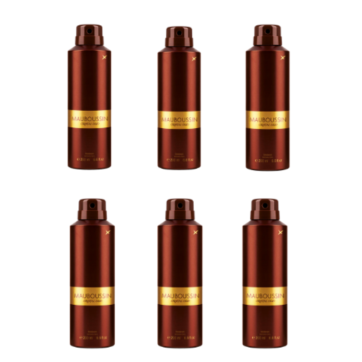 6*200ml Mauboussin - Cristal Oud - Deodorante da Uomo