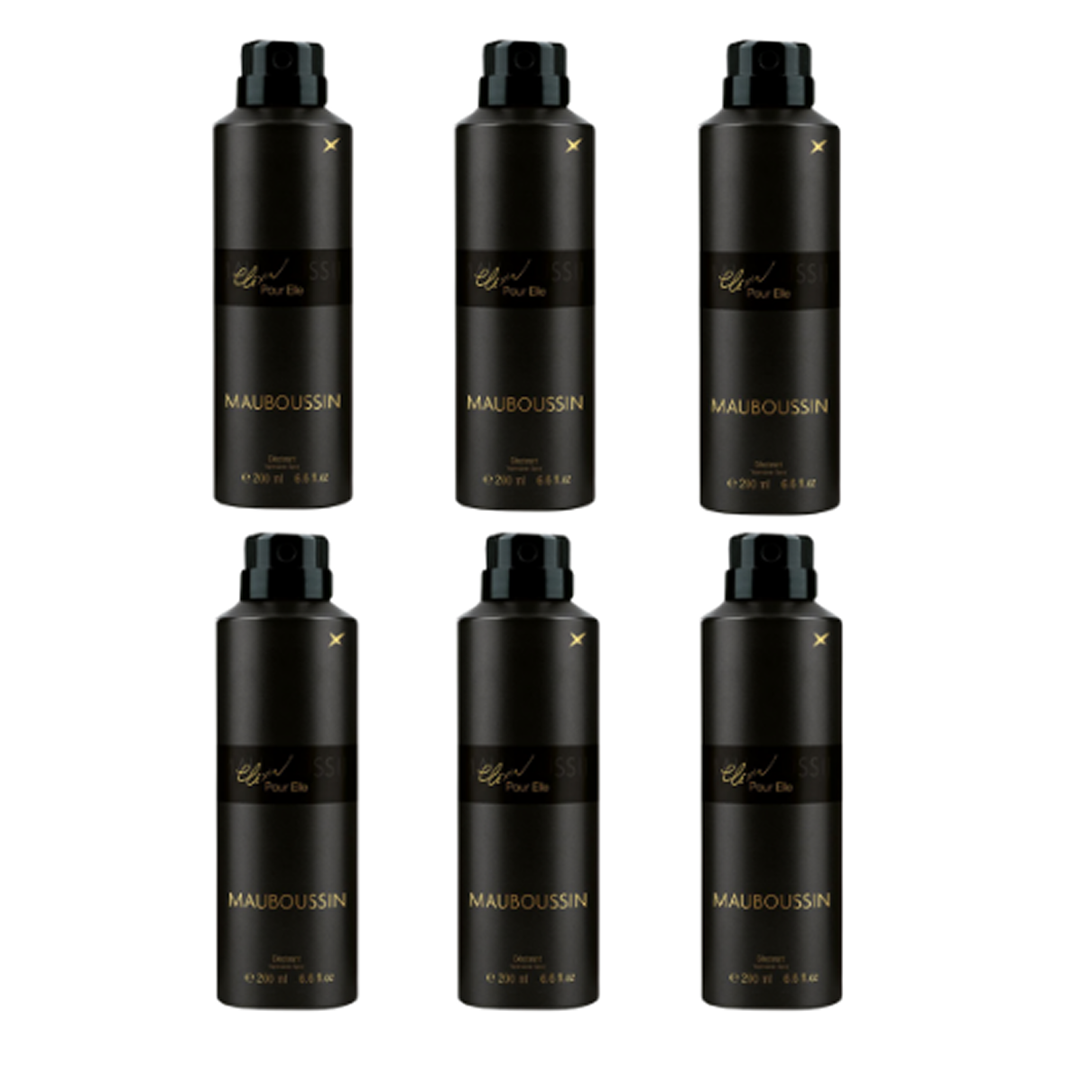 6*200ml Mauboussin - Elixir per Lei - Deodorante da Donna