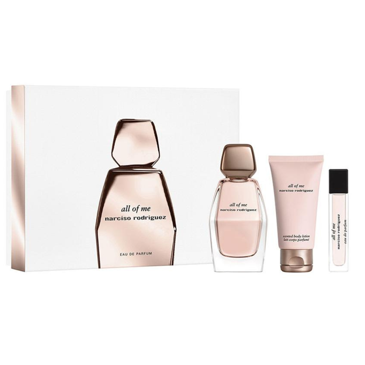 Parfum 90ml + Gel 50ml + Lait Corporelle 50ml Narciso Rodriguez - All Of Me - Coffret pour femme Eau de Parfum 90 ml + Gel Douche 50 ml + Lait Corporelle 50 ml