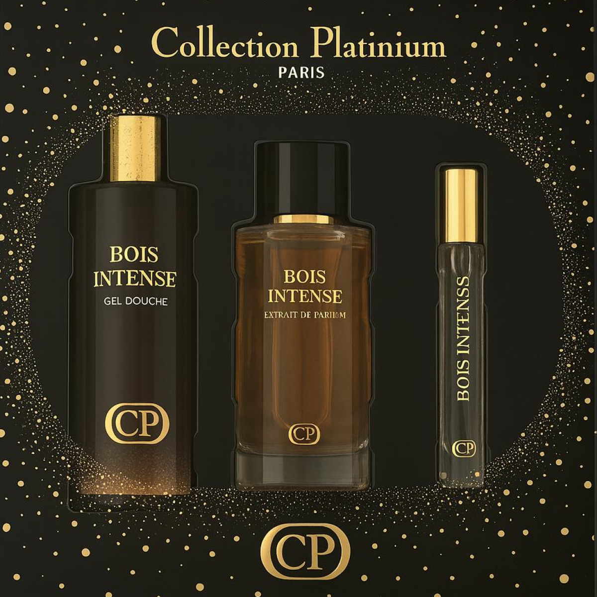 Collection Platinium - Coffret Bois Intense Extrait de Parfum 100ml + Gel Douche 250ml + Extrait 10ml