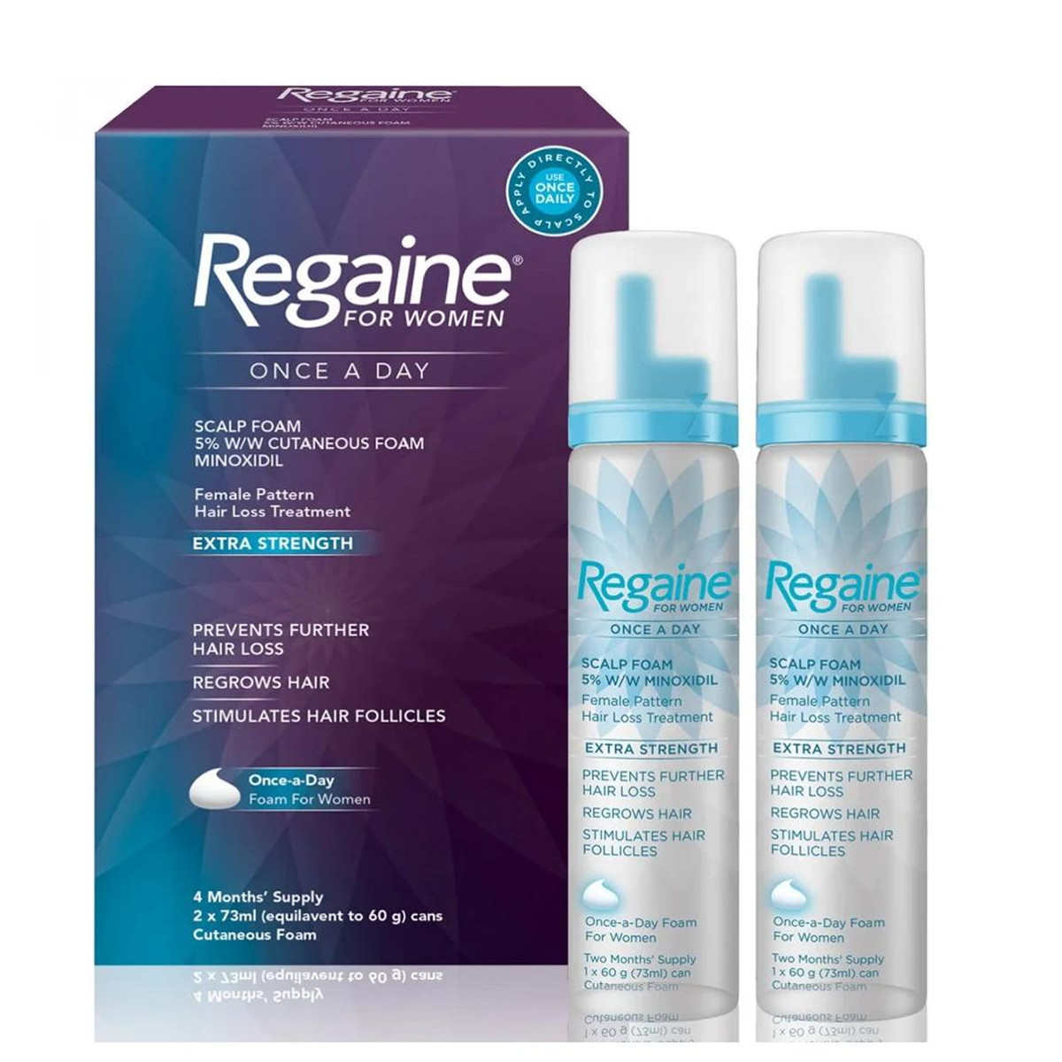2*73ml Regaine - Traitement de Cheveux pour femme 2*73ml 4mois D'utilisation