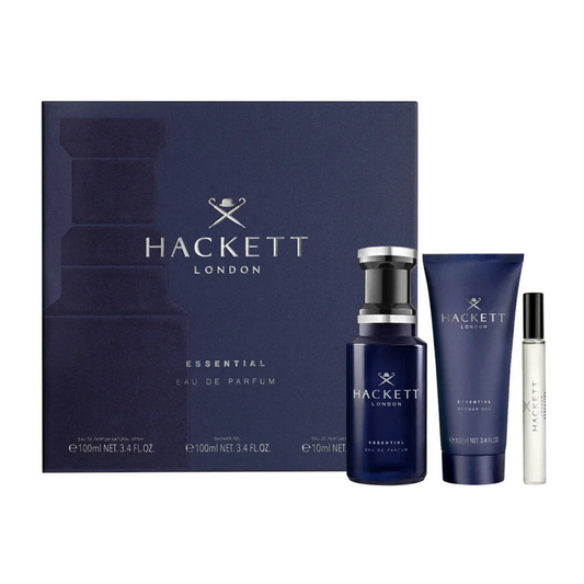 Hackett - Cofanetto Essential da Uomo - Eau de Parfum 100 ml + Gel Doccia 100 ml + Eau de Parfum 10 ml