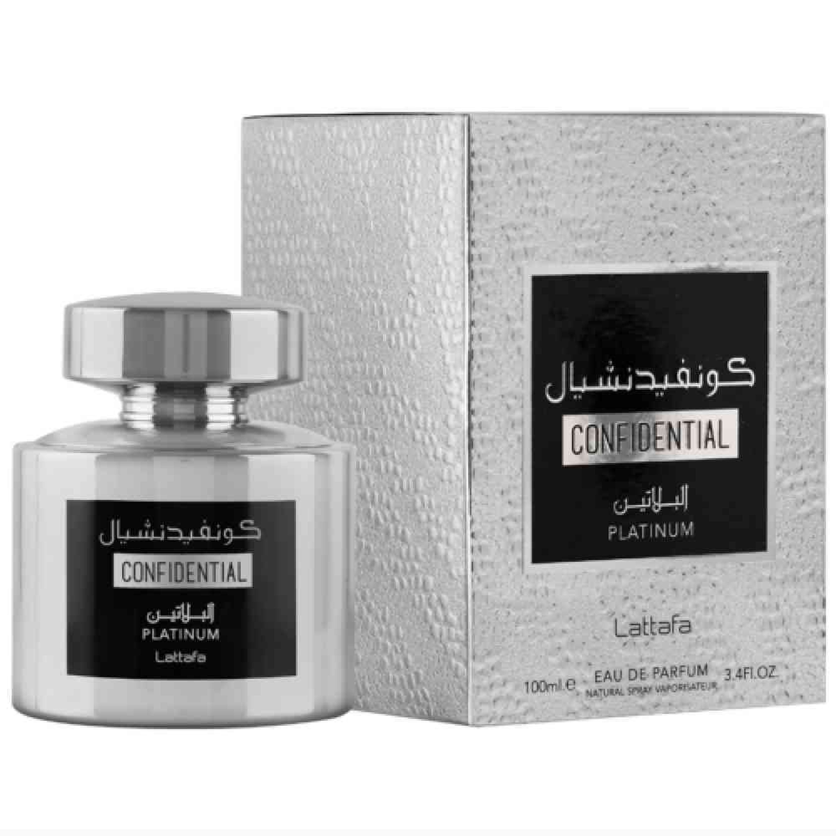 100 ml Lattafa - Confidential Platinium - Eau de Parfum de Dubai Mixte