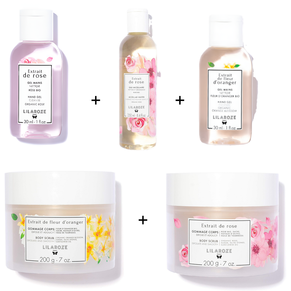 Lilaroze Paris - Pack Cura Complet Corpo e Mani aux Extraits de Fiori d'Arancio e Rose