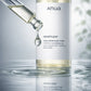 Le Miroir de l'Huile & de l'Eau (Gros Plan Macro)Angle : Macro RapprochéPrompt : An intimate, close-up abstract view focusing on the dropper of the "Heartleaf Pore Control Cleansing Oil" bottle. The dropper is held just above a shallow, perfectly still pool of the oil, reflecting the bottle and the minimal label. A single, large droplet is about to fall, suspended in perfect clarity. Delicate heartleaf vines are subtly blurred in the extreme background. The lighting is crisp and cool, emphasizing textures. 
