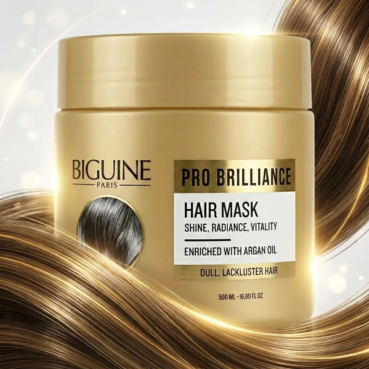 500ml Biguine Paris - Pro  Brillance - Masque Cheveux Sans Eclat Ternes