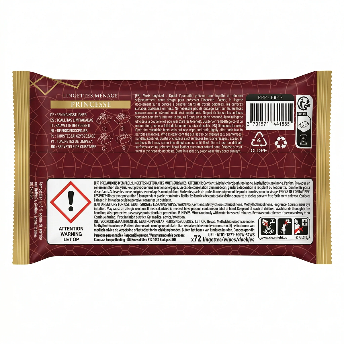 Dubai Style - Princess - Salviette umide profumate Viso e Corpo x72 Salviette