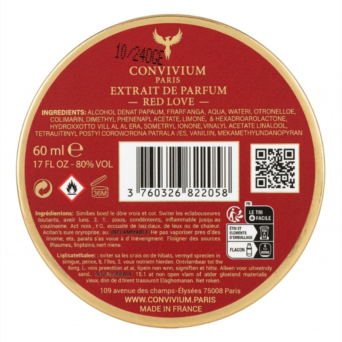 50ml Convivium Paris - Gourmandise Extrême - Extrait de Parfum Mixte